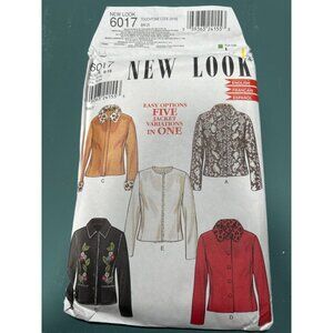 Short Jacket New Look 6017 Sewing Pattern For 5 Variations Sizes 6-16 FF new